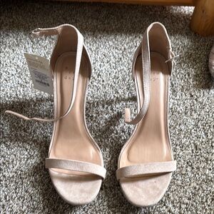 Elegant Nude Ankle Strap Sandals